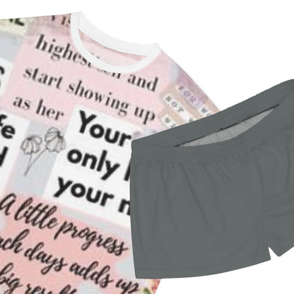 Inspirational Women’s s Short Pajama Set - Motivational Quotes for Comfort and Confidence