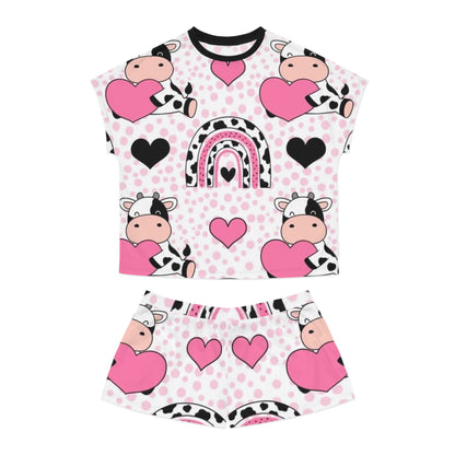 Cows and Hearts Rainbow Design Women’s Sleepwear Set