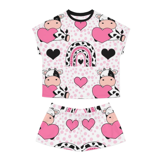 Cows and Hearts Rainbow Design Women’s Sleepwear Set