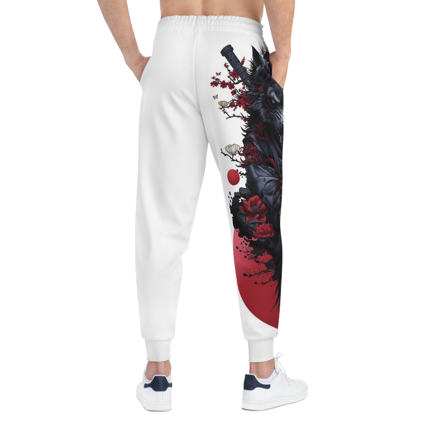 Samurai Floral Joggers — Japanese Sword AOP Athletic Pants