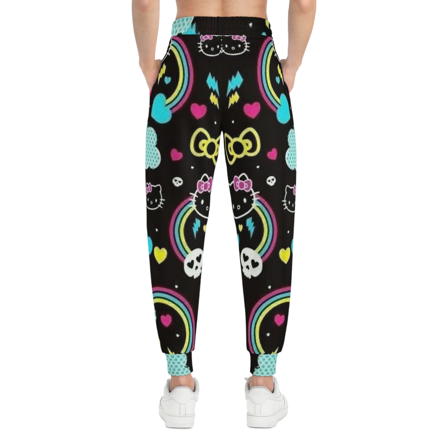 Playful Hello Kitty Joggers, Comfortable Lounge Pants, Cute Joggers for Kids and Adults, Gift for Cat Lovers, Cozy Athleisure Wear