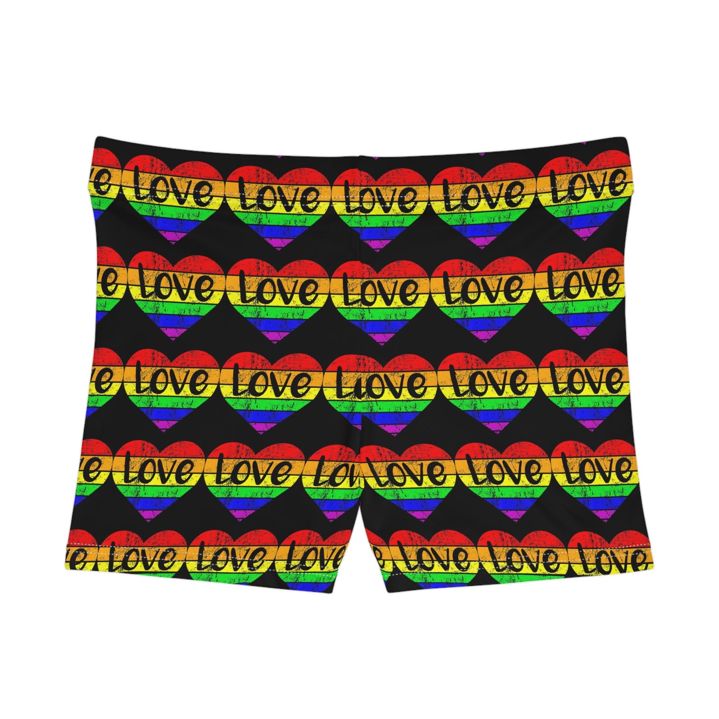 Rainbow Heart Love Women's Shorts - Vibrant LGBTQ+ Summer Wear