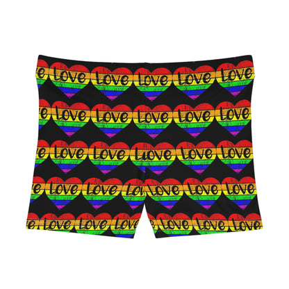 Rainbow Heart Love Women's Shorts - Vibrant LGBTQ+ Summer Wear