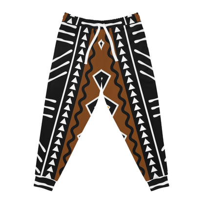 Tribal Mudcloth Print Athletic Joggers – Boho Afrocentric Lounge Pants