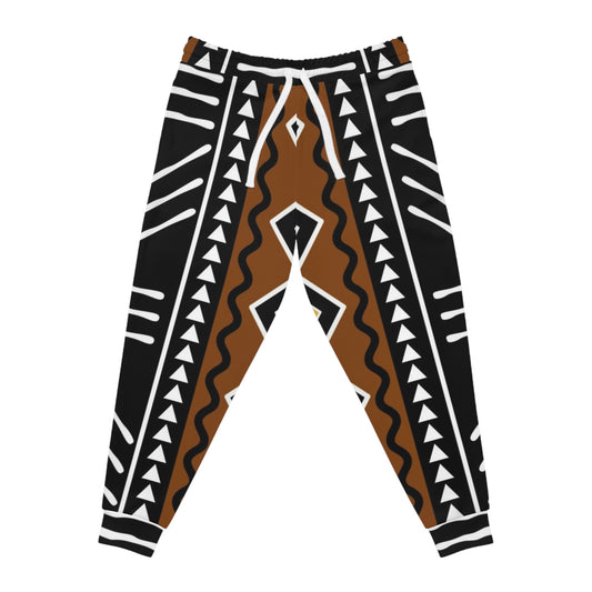 Tribal Mudcloth Print Athletic Joggers – Boho Afrocentric Lounge Pants
