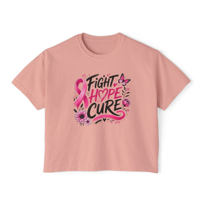 Fight Hope Cure Pink Ribbon Breast Cancer Awareness Tee