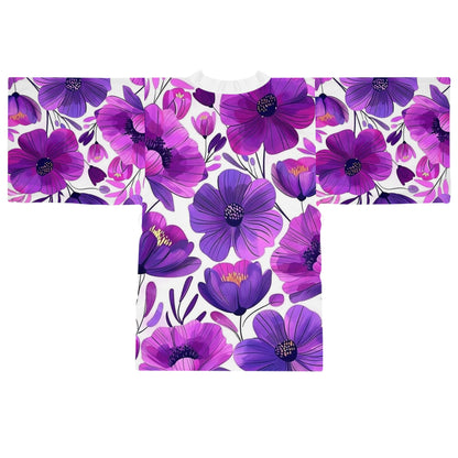 Floral Printed Long Sleeve Kimono Robe for Relaxation & Style