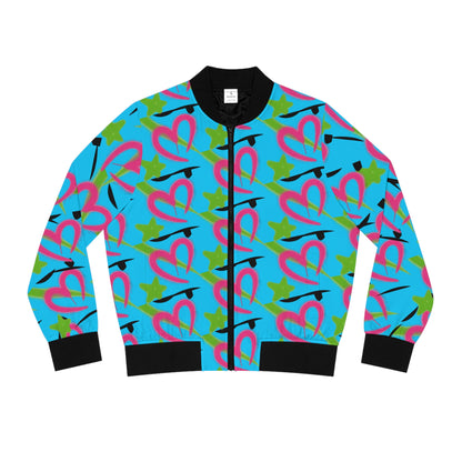 God Has My Back Bomber Jacket — Women's Inspirational Heart Pattern