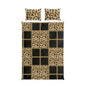 Leopard Chain Patchwork Cotton Bed Set — Animal Print Duvet Cover & Pillowcases