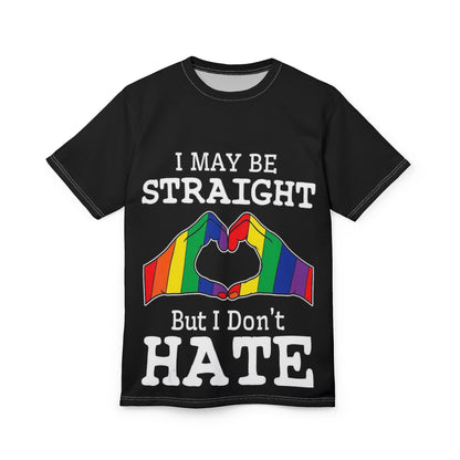 Pride Message Unisex Tee - 'I May Be Straight But I Don't Hate'