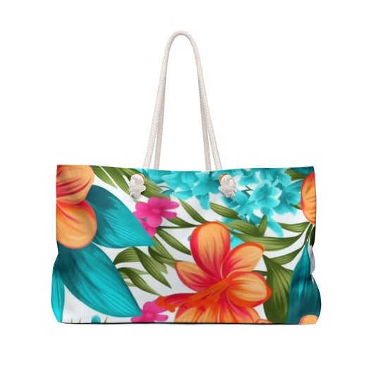Tropical Floral Vacay Tote Bag - Perfect for Vacations & Getaways