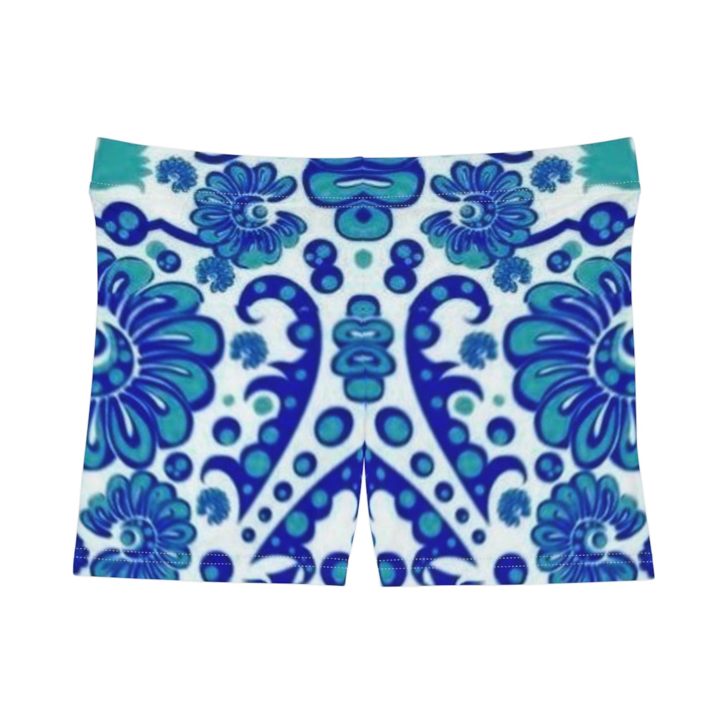 Blue Paisley Print Women's Shorts
