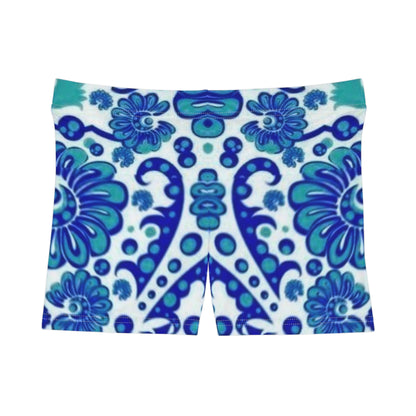 Blue Paisley Print Women's Shorts