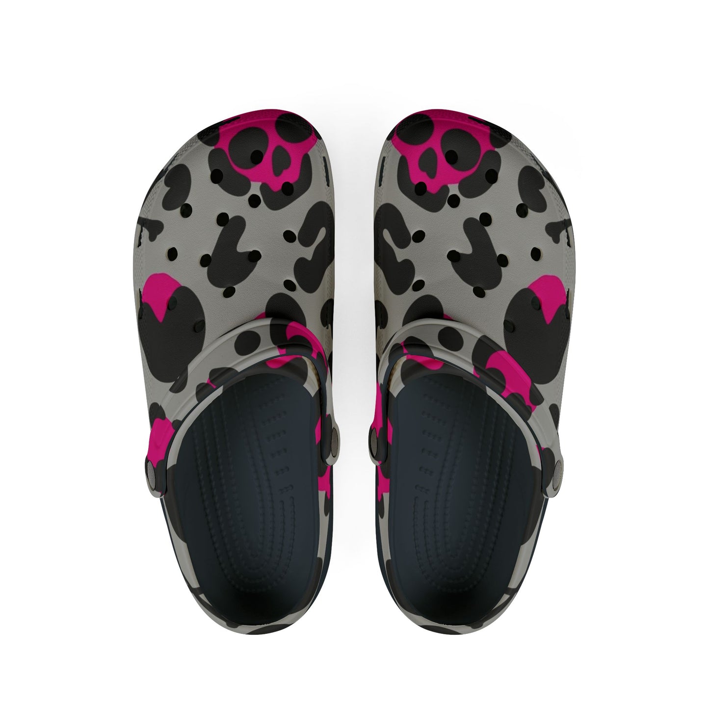 Leopard Pink Skulls Designer Clogs