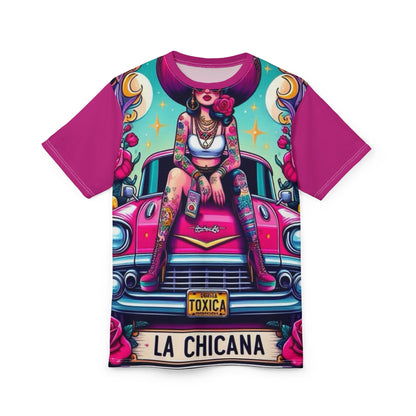 La Chicana Unisex - Auffälliges T-Shirt mit tätowierter Grafik für stilvolle Tage und Feiern