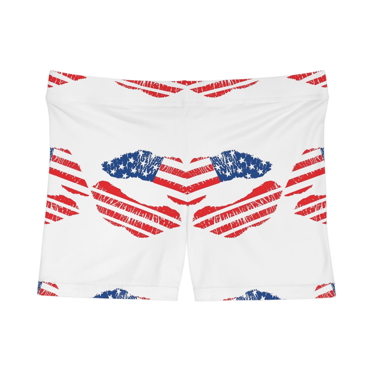 Patriotic Women's Shorts, USA Flag Apparel, Summer Loungewear, 4th of July Outfit, Travel and Leisure Shorts, Bold Kiss Print