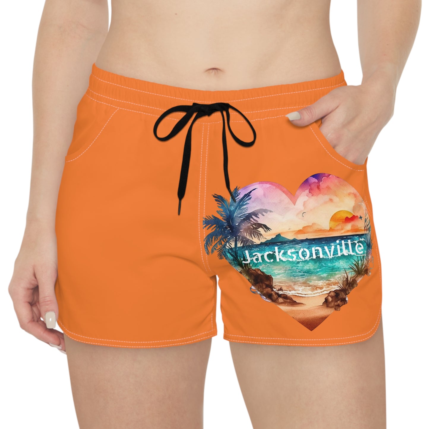 Women's Casual Beach Shorts- Jacksonville/Orange