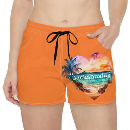 Women's Casual Beach Shorts- Jacksonville/Orange