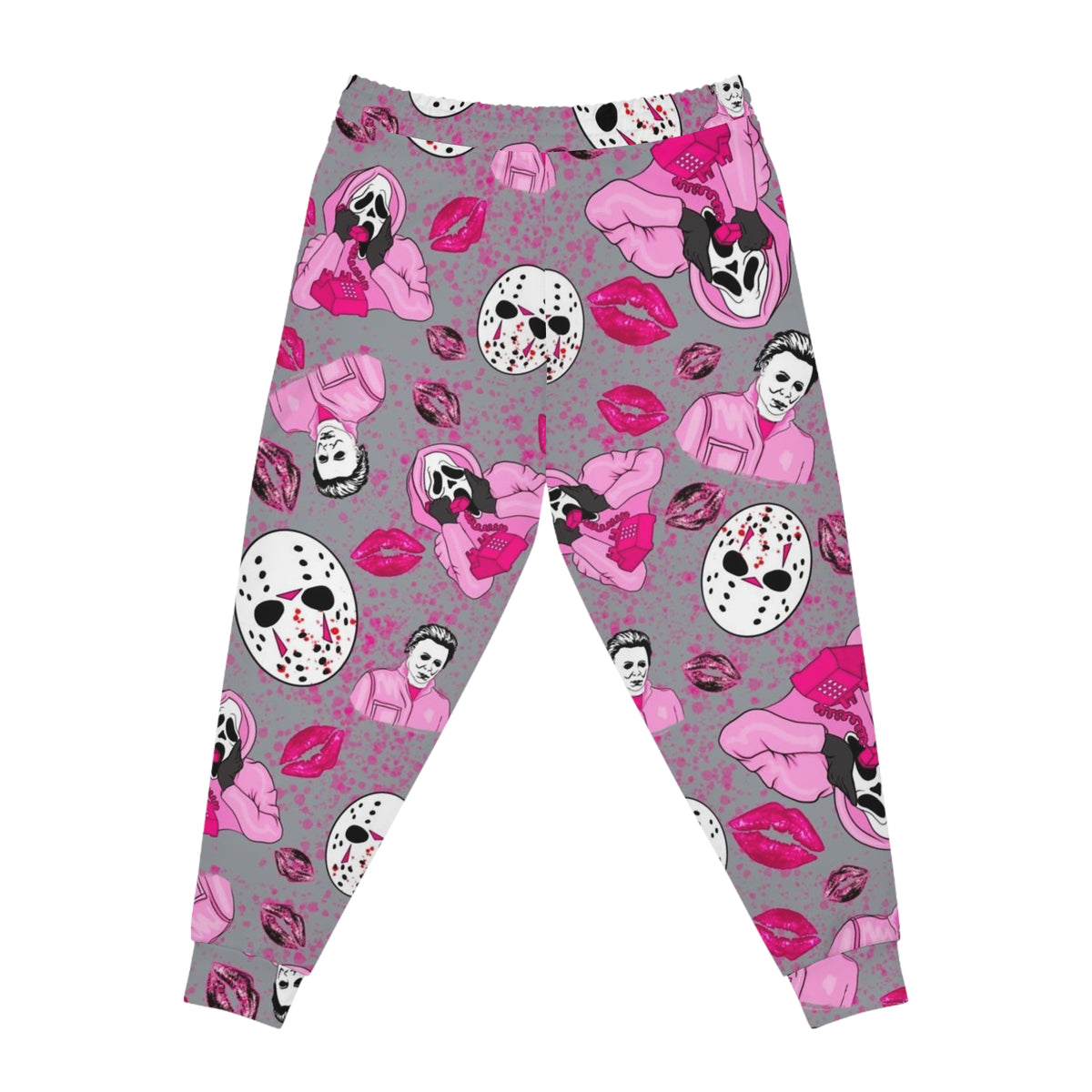 Pink Horror Pattern Jason & Lipstick Athletic Pants
