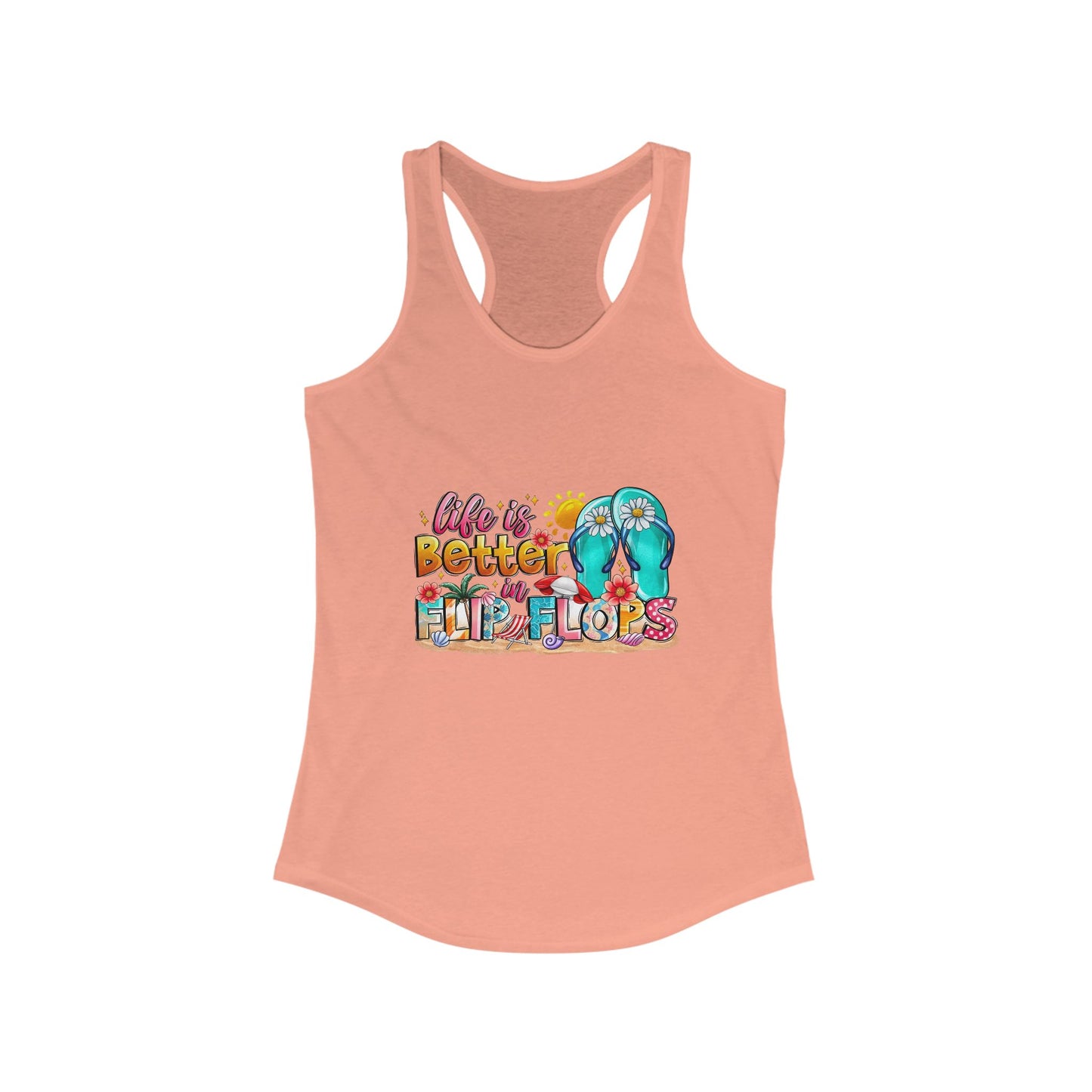 Life is Better Flip Flops Racerback Tank Top - Women's Summer Tee