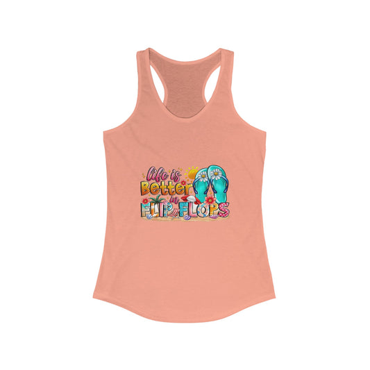 Life is Better Flip Flops Racerback Tank Top - Women's Summer Tee