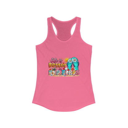 Life is Better Flip Flops Racerback Tank Top - Women's Summer Tee