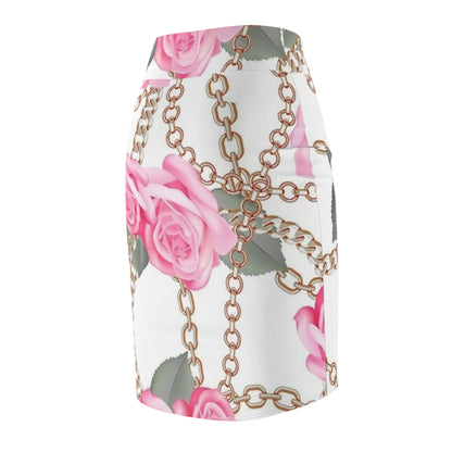Floral Chain Women's Pencil Skirt – Elegant & Chic Outfit for Spring Occasions