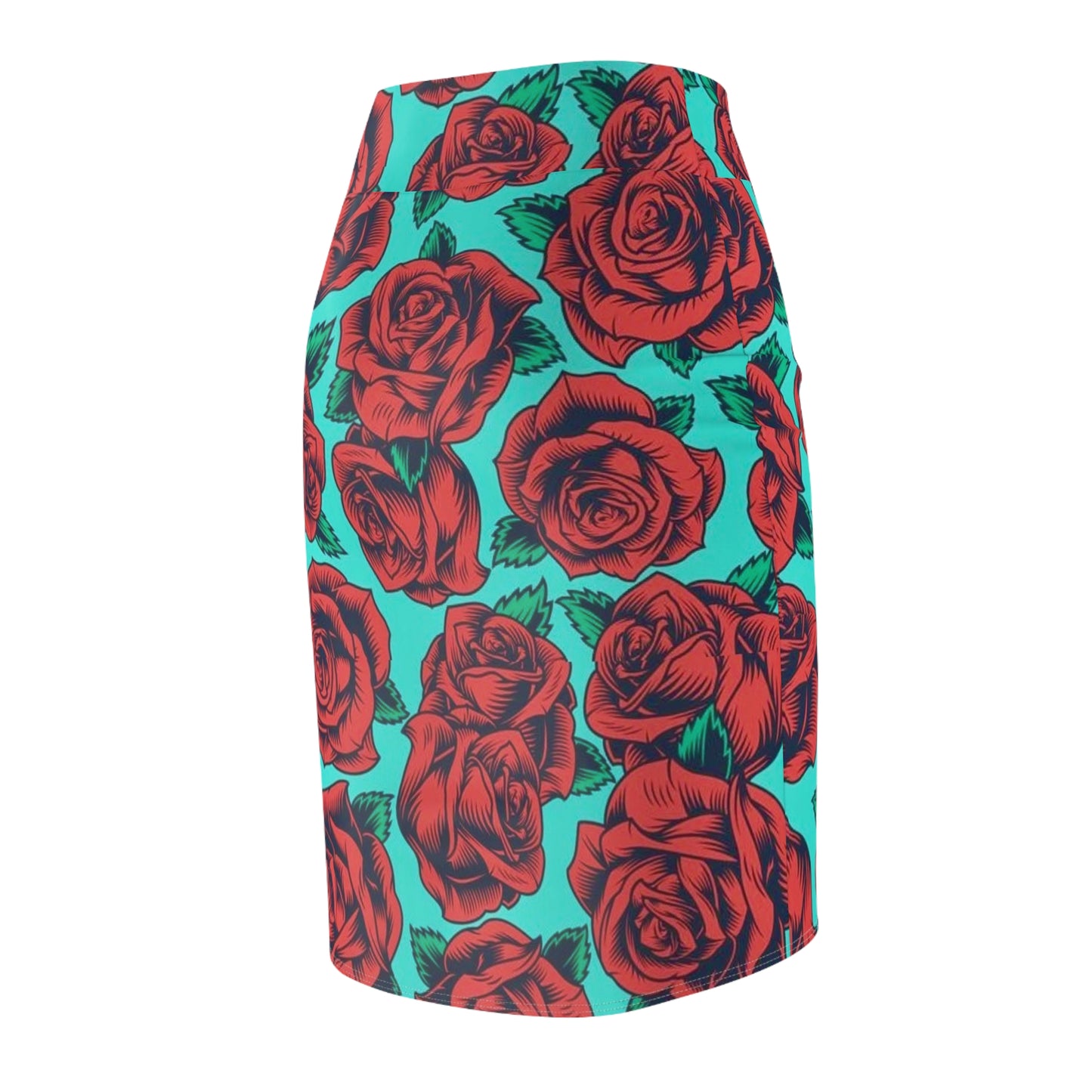 Turquoise Rose Women's Pencil Skirt
