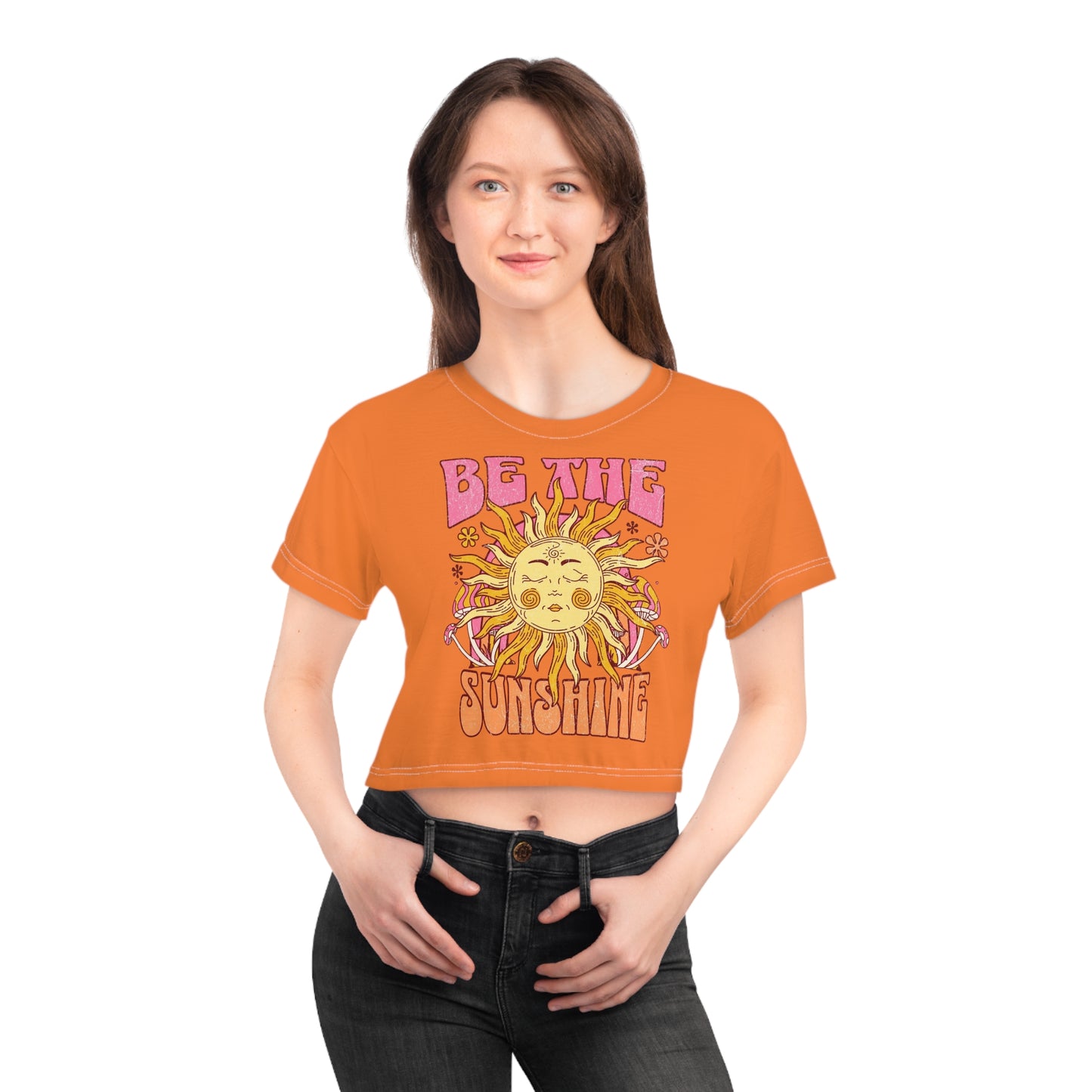 'Be The Sunshine' Crop Tee - Bright and Cheerful Summer Top