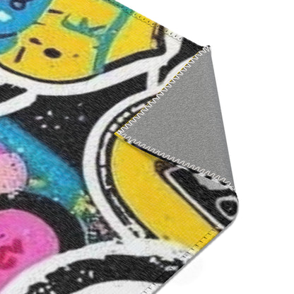 Hello Kitty Pop Art Area Rug – Colorful Cartoon Kids Room Decor