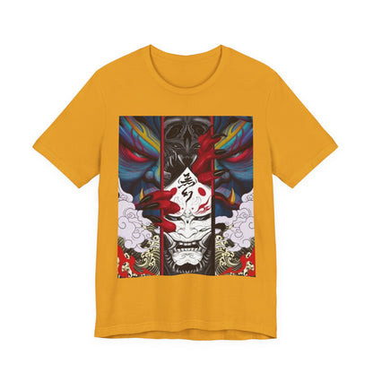 Demon Mask Graphic Tee — Japanese Oni Art T-Shirt