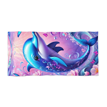 Dolphin and Butterflies Whimsical Fantasy Heavyweight Xl Beach Towel