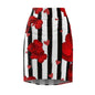 Striped Roses Women's Pencil Skirt