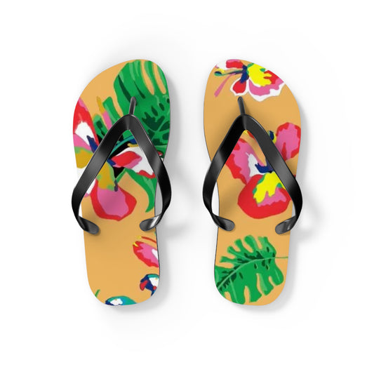 Tropical Floral Flip Flops - Colorful Summer Sandals for Beach and Vacation