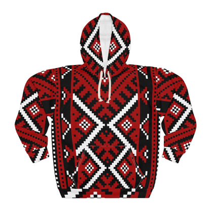 Cozy Tribal Print Hoodie for All Seasons, Unique Sweatshirt, Gift Idea for Her, Him, Warm Layer for Winter, Ethnic Style Pullover