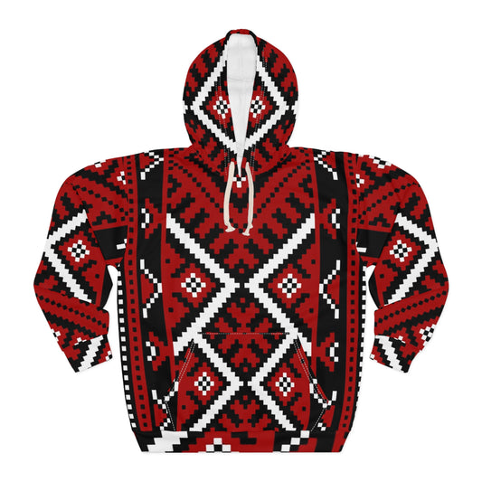 Cozy Tribal Print Hoodie for All Seasons, Unique Sweatshirt, Gift Idea for Her, Him, Warm Layer for Winter, Ethnic Style Pullover