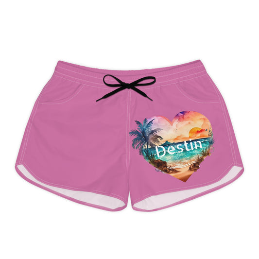 Women's Casual Beach Shorts-Destin/Lt. Pink