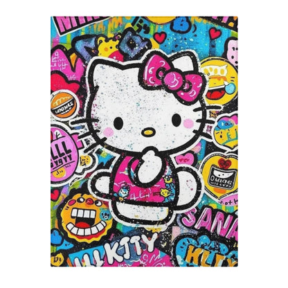 Hello Kitty Pop Art Area Rug – Colorful Cartoon Kids Room Decor