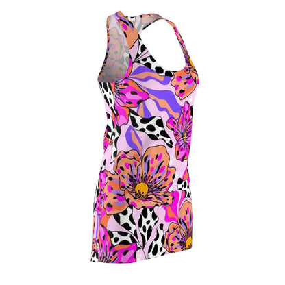 Floral Pop Racerback Dress — Pink Leopard & Bold Blossom All-Over Print