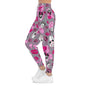 Horror Icon Pattern Joggers — Pink Slasher Kiss All-Over Print