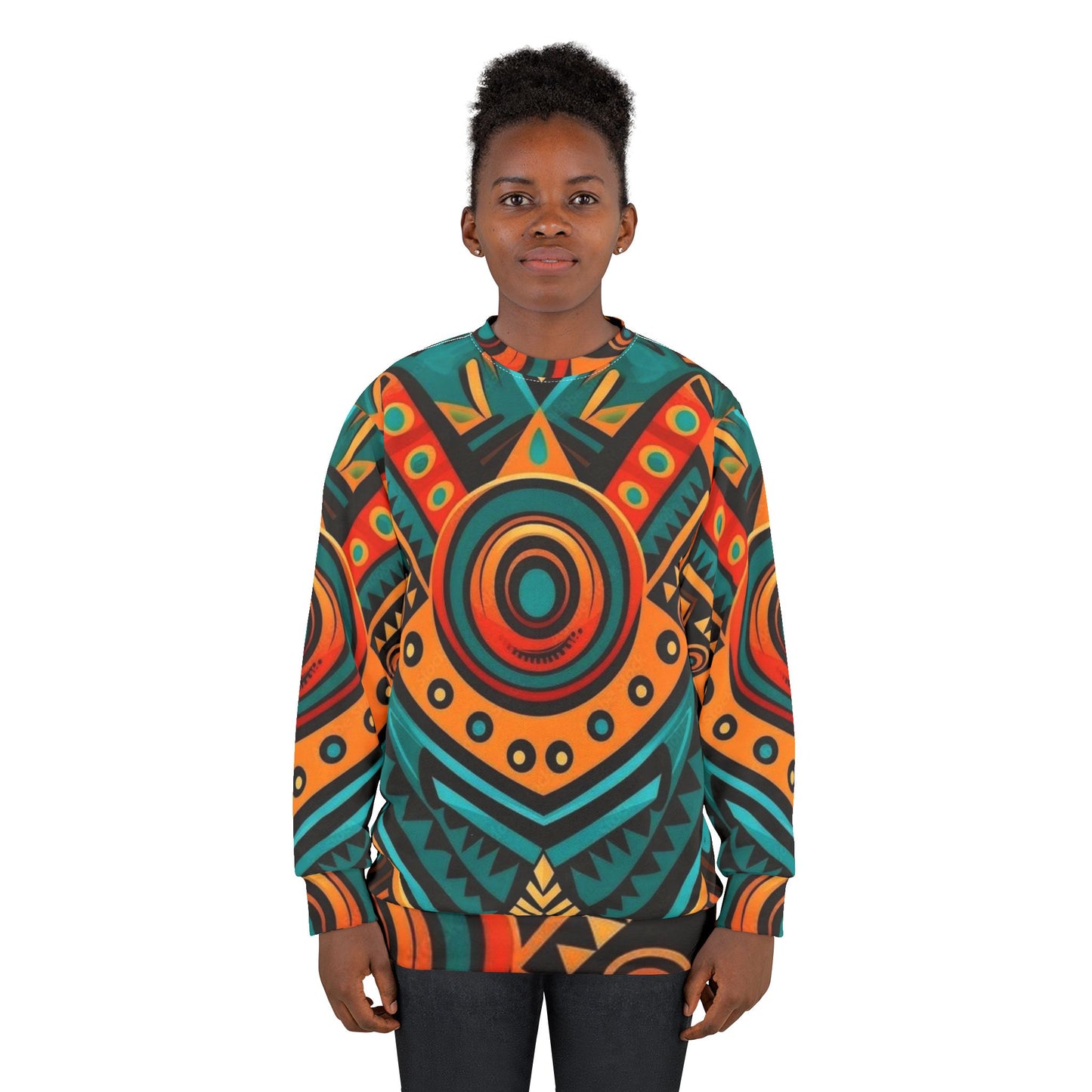 Tribal Geometric All-Over Print Sweatshirt