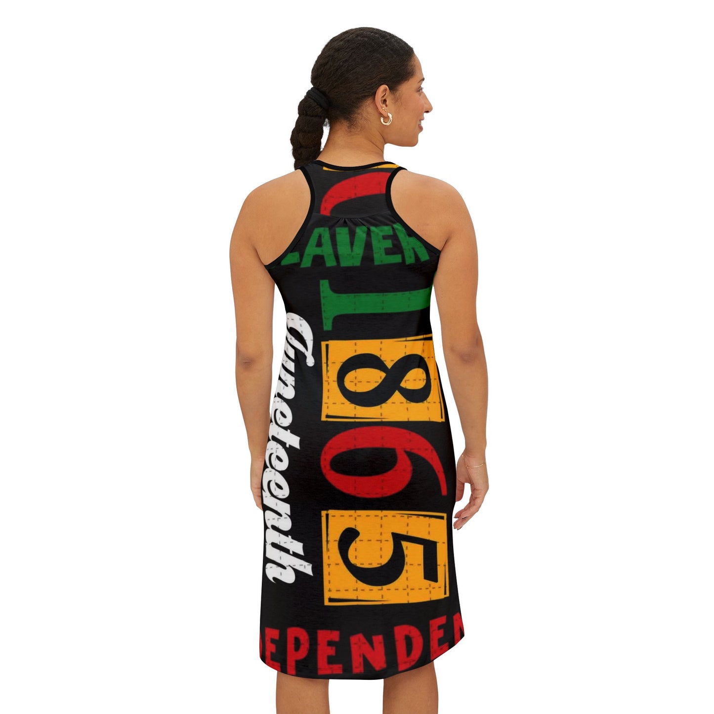 Juneteenth Celebration Racerback Dress, Stylish Summer Dress, Black History Fashion, Independence Day Dress, Optional for Parties, Festivals