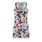 Butterfly Floral Racerback Dress — Colorful Boho All-Over Print