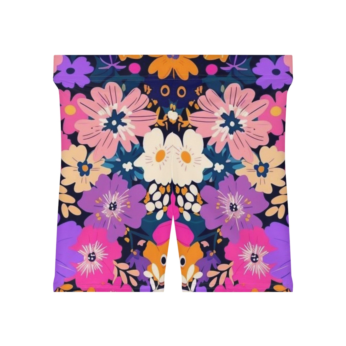 Floral Print Women's Biker Shorts - Comfy, Stylish Activewear for Warm Weather