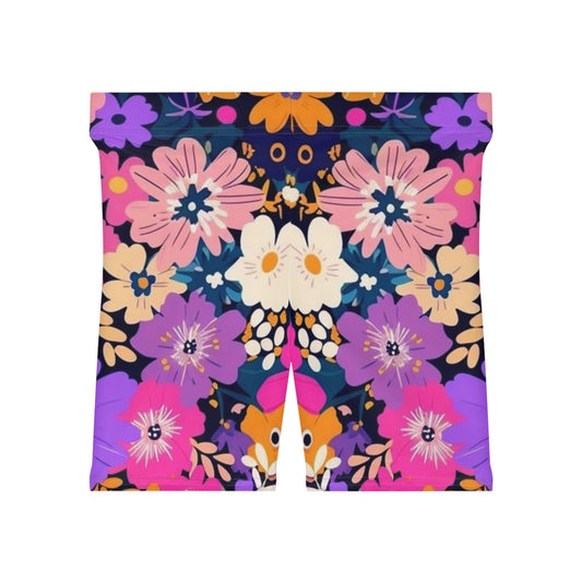 Floral Print Women's Biker Shorts - Comfy, Stylish Activewear for Warm Weather