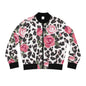 Chic Floral Leopard Bomber Jacket, Women’s Trendy Coat, Fashionable Outerwear, Perfect for Spring & Summer, Stylish Gift Idea