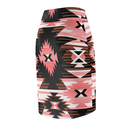 Trendy Women's Pencil Skirt - Boho Chic Geometric Print
