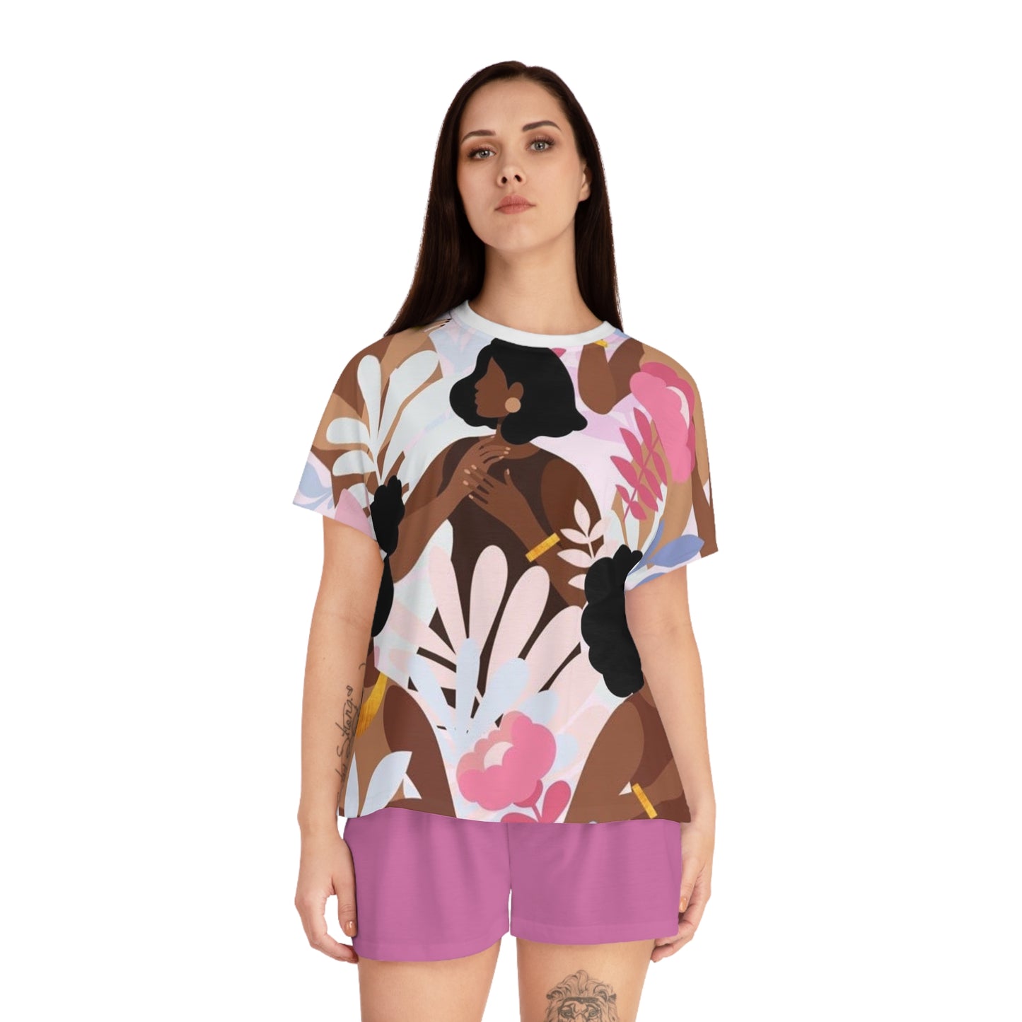 Melanin & Prayers Floral Design Women’s Sleepwear Set
