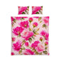 Floral Pink Cotton Bed Set – Rose Garden Duvet & Pillowcase Set