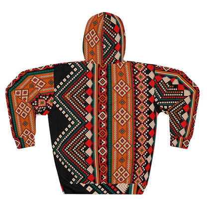 Aztec Tribal Pattern Hoodie – Rustic Orange All-Over Print